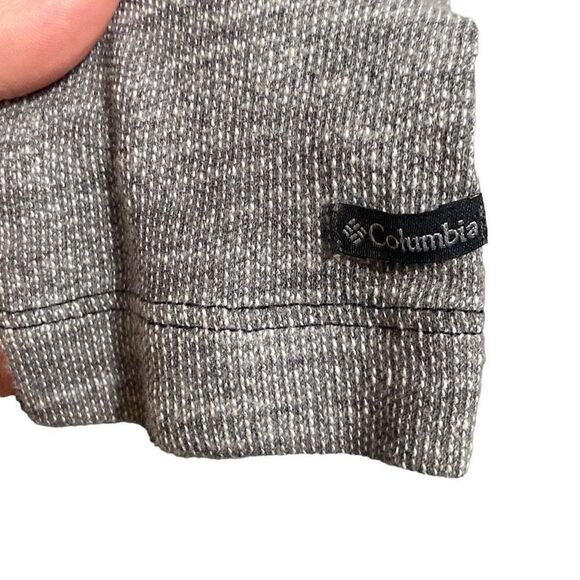 Columbia Heather Gray Cotton Blend Cloth Knit Drawstring Hoodie Women Sz Medium - Picture 4 of 9